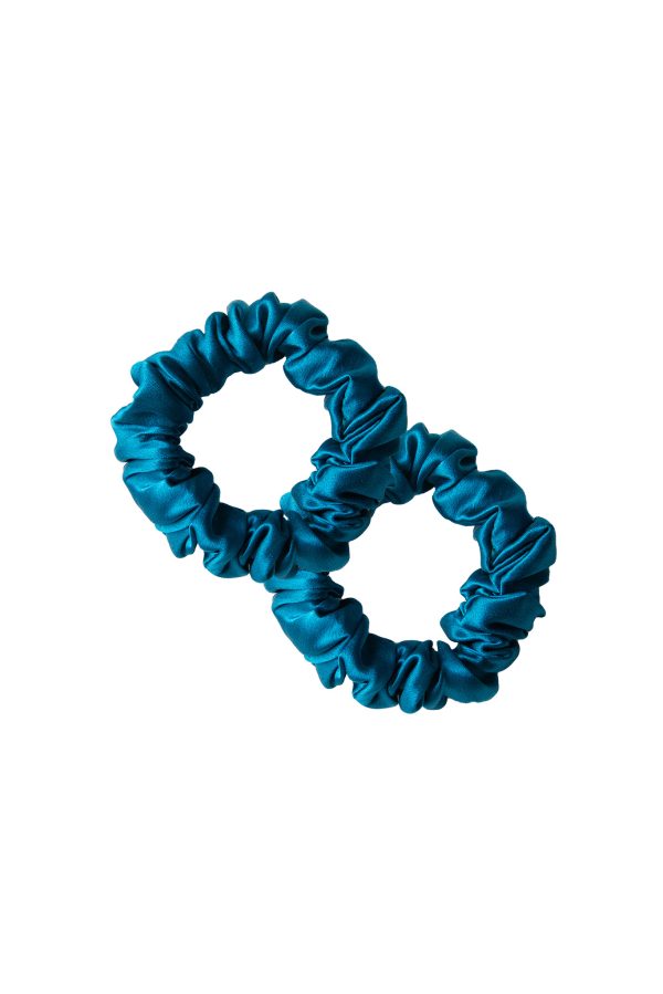 blue skinny scrunchies