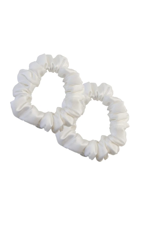 white skinny scrunchies