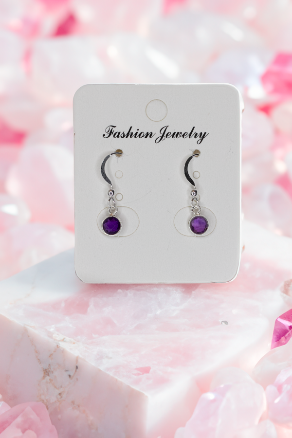 amethyst pendant earrings