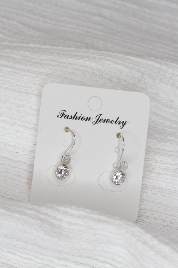 crystal earring on lotus flower