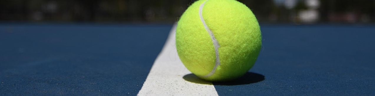 tennis ball on a tennis court